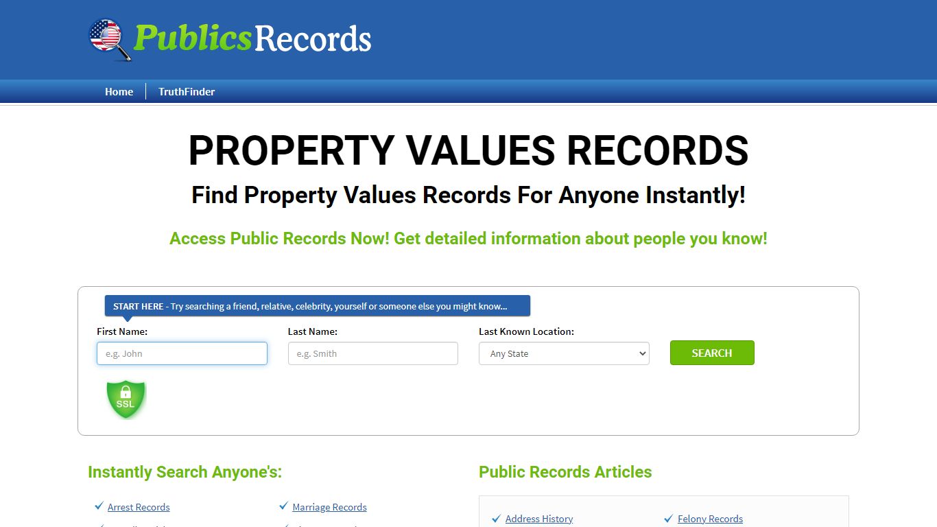 Find Property Values Records For Anyone