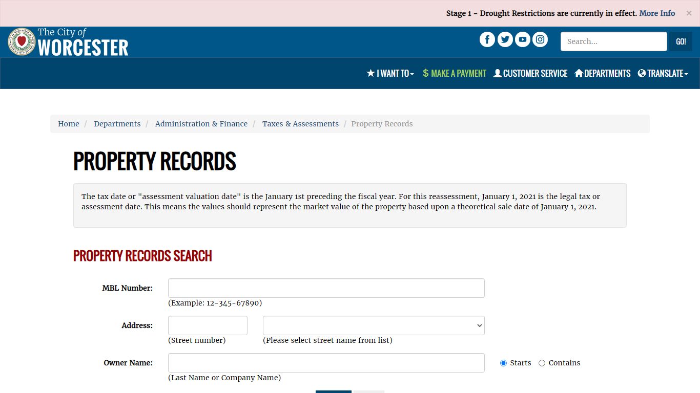 Property Records | City of Worcester, MA